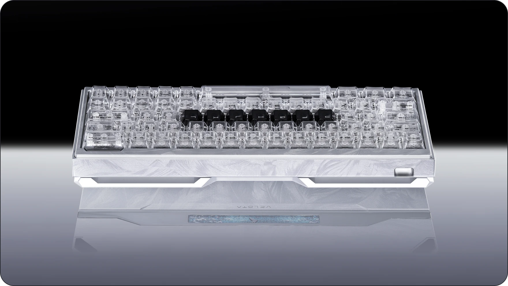 FUZZY 63 V2 silver case texture and transparent PC keycaps